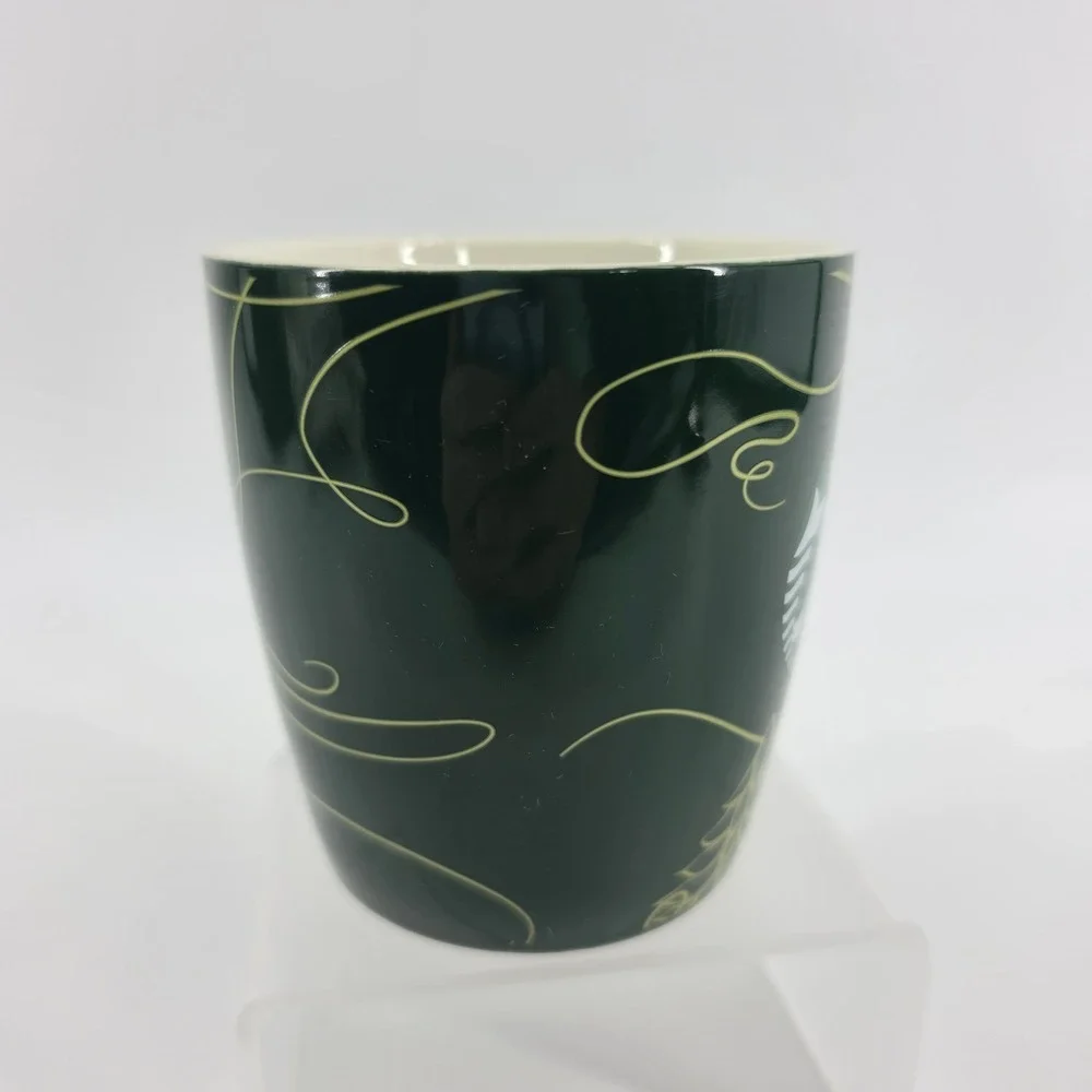 Starbucks Holiday Mug Green Gold Swirl 2020 Siren Logo Ceramic Coffee Cup 12oz